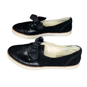 UGG Black Ribbon-Accent Loafers